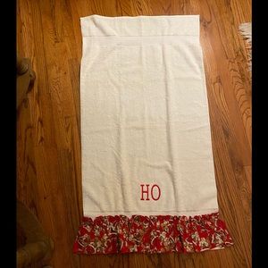 Christmas HO Bath Towel 50 inches long X 26.5 inches wide trimmed with Santa